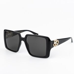 NEW Gucci GG1692S 001 Black Grey Square Women Sunglasses